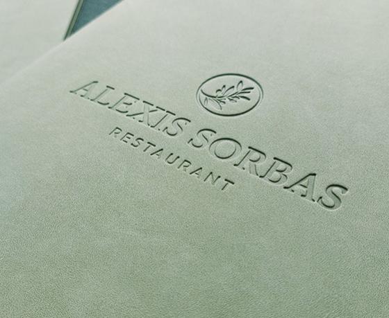 Δείγμα βαθυτυπίας σε δερμάτινο κατάλογο